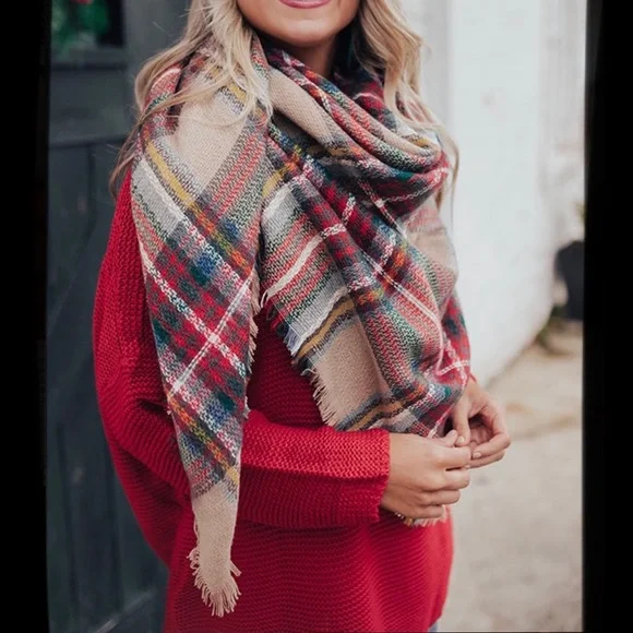 Accessories Cozy Love Blanket Scarf In Tan Poshmark